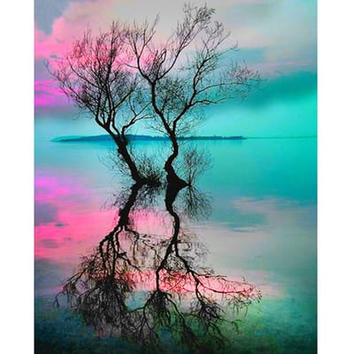 Foret complet diamant 5D diamant peinture paysage arbre diamant broderie point de croix 20X30CM blue