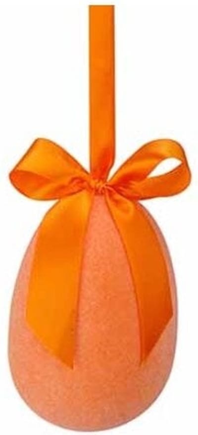 Cosy @ Home Paasei - hanger - flocked oranje - dia.8H12cm