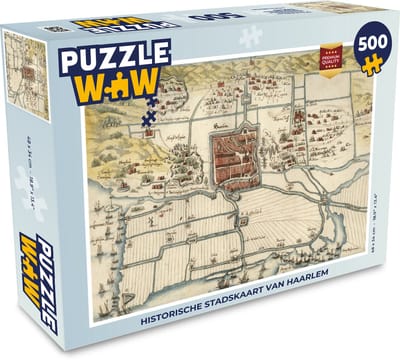 Puzzel Plattegrond - Haarlem - Antiek - Legpuzzel - Puzzel 500 stukjes - Stadskaart