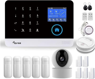 Draadloos Alarmsysteem - Huisbeveiliging Camera - Veilige Woning Creëren - Touchscreen Bediening - 185x125x147mm - Wit