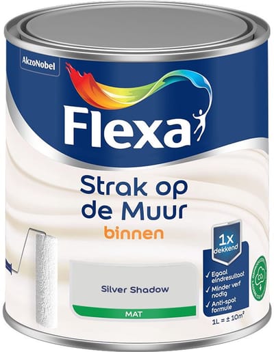 Flexa - Strak Op De Muur Binnen Mat - Silver Shadow - Mengverf - 1 L