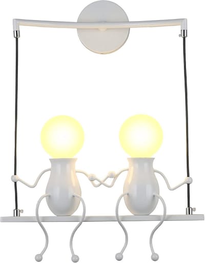 Moderne Verstelbare Dubbele Wandlamp Zwaaiarm Metaal Wit voor Woonkamer en Slaapkamer