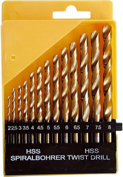 Metaalboren Set 13 Stuks 2-8 mm HSS TiN