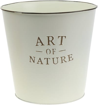 Zinken bloempot Art of Nature Crème Ø17,5cm H15cm