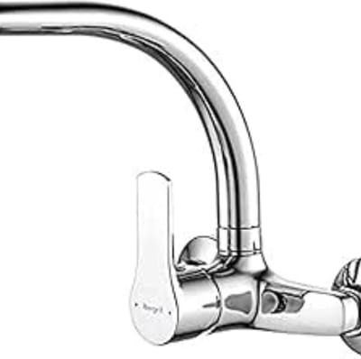 M16357 Wandmontage Keukenkraan - 360 Graden Draaibaar in Chroom/Zilver voor Keukenspoelbak
