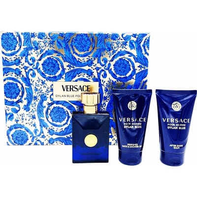 Versace Dylan Blue Giftset - 50 ml eau de toilette spray + 50 ml showergel + 50 ml aftershave balm - cadeauset voor heren