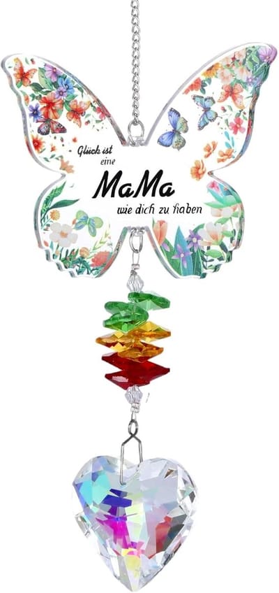 Oma cadeau, vlinder kristallen zonnevanger, zinvolle cadeaus voor oma, gepersonaliseerd moederdagverjaarscadeau, oma, cadeau voor oma van kleinkind (Mama)