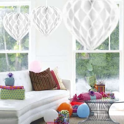 Folat - Honeycomb wit hart 30 cm