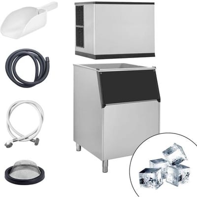 GGM Gastro Eiswürfelbereiter - Würfel - 212 kg /24 h - inkl. Eisvorratsbehälter Zilver