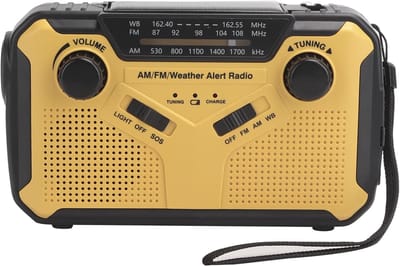 Noodradio - Noodradio's - Draagbare noodradio - 2500mAh Zonnesolar handkraan, AM/FM Weerradio, heldere LED zaklamp, leeslamp, SOS-alarm, Geschikt voor buiten, nood