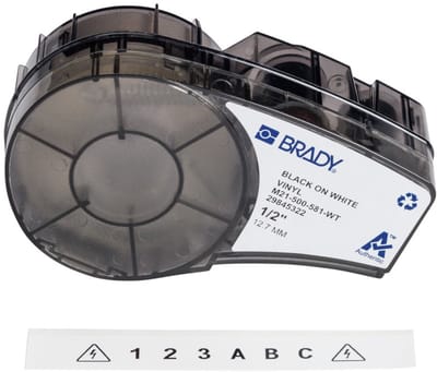 Brady M21-500-581-WT, Wit, Zelfklevend printerlabel, Doorlopend etiket, Vinyl, Thermo transfer, Acryl
