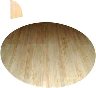Houten Tafelblad - Ronde Vergroting - Eettafel Uitbreiden - Inklapbaar Design - 140cm Diameter - Houtkleur