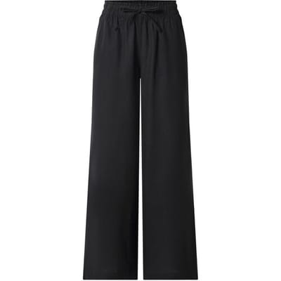 ESMARA Dames broek met linnen (Zwart, XS (32/34))