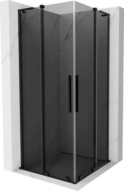 Mexen Velar L Duo schuifdouchecabine 80 x 80 , grafiet, zwart - 871-080-080-02-43-70