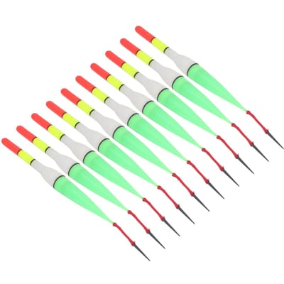 10 Pcs Flotteur de Pêche Lumineux Brille dans le Noir Flotteurs Bobbers Lumineux de Nuit Flotteurs Coulissants