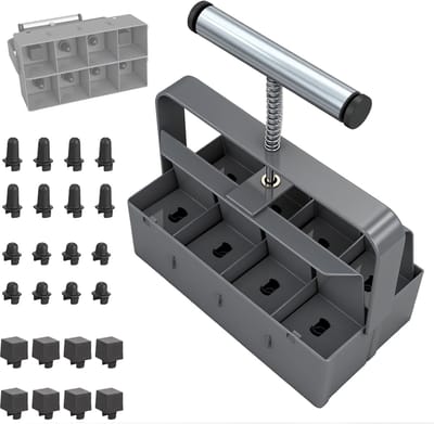 Verbeterde handmatige grondblokker, 8 grondblokkenmaker voor het zaaien, 2 inch handmatige grondblokkermaker met vier blokken, grondblokkeringsgereedschap, grondblokkeringsset