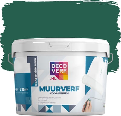 Decoverf muurverf mat smaragdgroen, 4L