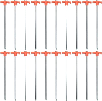 Tientallen Grondankers - Piketten Outdoor - Kamperen Wandelen - 20 Stuks Set - 25cm Lengte - Oranje