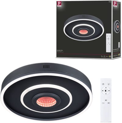 Wand- en plafondlamp Spaceglow Four RGB+ 1200lm 230V 22W dimbaar Zwart mat