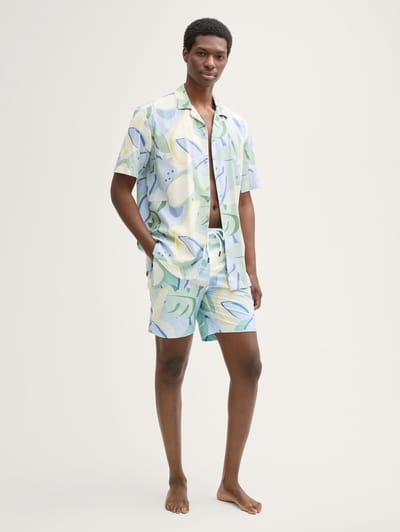 Tom Tailor Denim - Zwemshort met print - Maat S - colorful big tropical print