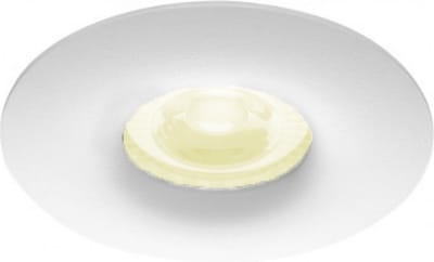 Inbouwspot Wilgot met Philips HUE White - voor badkamer / overkapping / buiten - spotje - Wit - rond - IP65 - GU10 - Buitendiameter: 82MM - boorgat: 70-75MM - min. Inbouwdiepte: 70MM