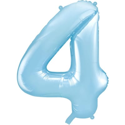 PARTYDECO - Gigantische cijferballon pastelblauw 86 cm van aluminium