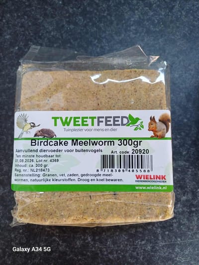 Tweetfeed Birdcake Meelworm Per Stuk
