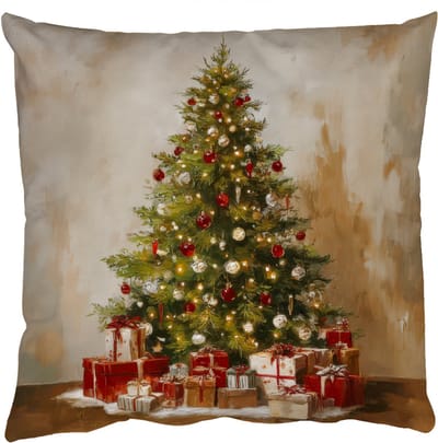 Sierkussens - Kussentjes Woonkamer - 50x50 cm - Kerstboom - Versierd - Kleurrijk
