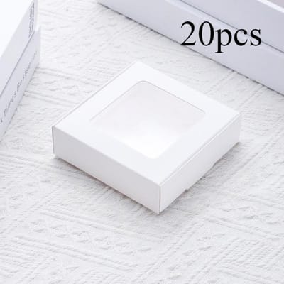 Lot de 20 boîtes cadeaux créatives avec fenêtre transparente, idéales pour ranger colliers, bonbons, bijoux et autres articles de fête de mariage.