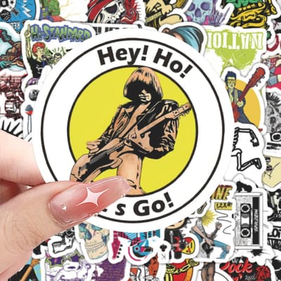 1060 Stuks Punk Rock Muziek Stickers Cartoon Cool Creatieve Decoratie Graffiti Decoratie Speelgoed Diy Skateboard Motorfiets Helm yellow