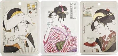 Mitomo Ukiyoe San - Tissue Masker - Gezichtsmasker 3 Stuks - Face Mask Hyaluronzuur Q10 Collageen