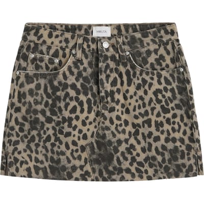 Mikuta The Leo Slit Denim Skirt Maat: S | Mini Rokken Outlet | Dames | Zwart