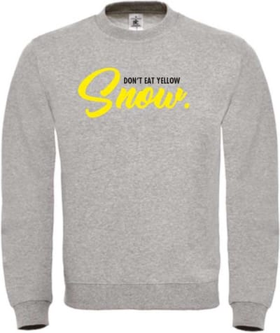 Don't eat the yellow snow wintersport sweater grijs M - soBAD. | Foute apres ski outfit | kleding | verkleedkleren | wintersporttruien | wintersport dames en heren