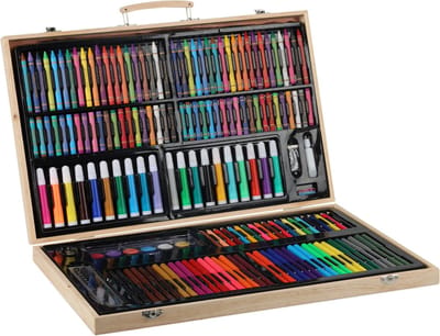 Artist - 180-delige - Kunstschilderset - in - houten - koffer
