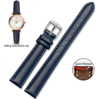 Echt lederen horlogeband voor Casio Citizen Fossil Effen horlogeband Folli Damesarmband Blauw Roze Bruin 14mm 16mm 18mm 20mm 12mm gray