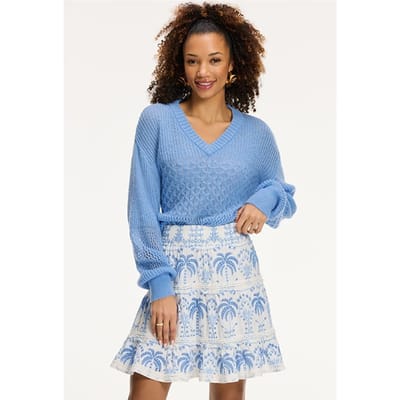 Shiwi Ladies Hailey Sweater Brasil Blue Size: S | Knitted Sweaters Outlet | Dames | Blauw