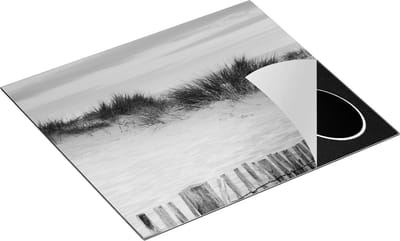 Chefcare Inductie Beschermer Zand Duinen aan het Strand - Zwart Wit - 60x50 cm - Afdekplaat Inductie - Kookplaat Beschermer - Inductie Mat