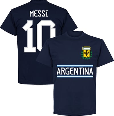 Argentinië Messi 10 Team T-Shirt - Navy - S