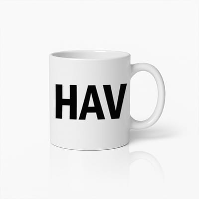HAV Mok 330ml | Grappige Minimalistische Koffiebeker met Dikke Tekst | Uniek Cadeau voor Vrienden & Collega’s