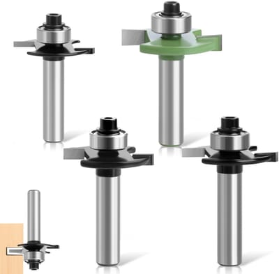 Dailygoody - Frees voor bovenfrees - Schijffrezen set 4 stuks - 8 mm schacht - Houtbewerking gereedschap - Groeffrees 2 mm 3 mm 4 mm 5 mm - Geschikt v..
