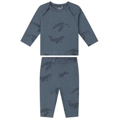 Prénatal baby pyjama schildpad Steel Blue 56 heren