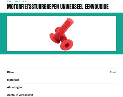 Dailygoods- Motorfietsstuurgrepen Antislip - 22 mm - Universeel - Eenvoudig Ontwerp - Geschikt voor Motoren - Rubberen Hendel - Handgrepen