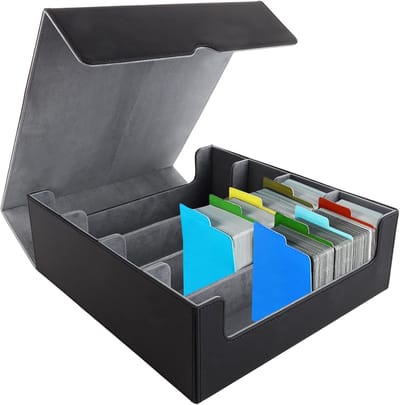 1 Piece Collecting Card Box 35.5 x 29.5 x 11 cm - Card Storage Box Zwart - Kaartenbox voor Trading Cards met 4 Toploaders - Spelkaarten Box voor Kaarten