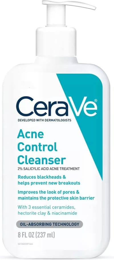 CeraVe Face Wash -  Mee-eterverwijderaar en verstopte poriëncontrole - met 2% Salicylic Acid  - 237ml