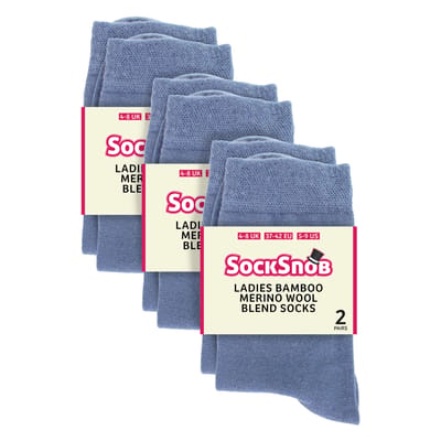 Dames 6-pack Sokken van Bamboe en Merinowol Blend