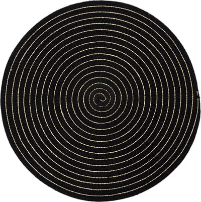 Atmosphera onderlegger set van 2 - Glanzend - Zwart - Placemat - D35 cm