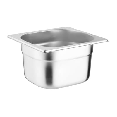 Vogue RVS gastronormbakken set met deksels 1/6 100mm diep (4 stuks)