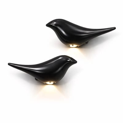 SWAXIGON Decoratieve Wandlamp Vogel met Bewegingssensor – USB Oplaadbaar – Set van 2 (Links & Rechts) Zwart