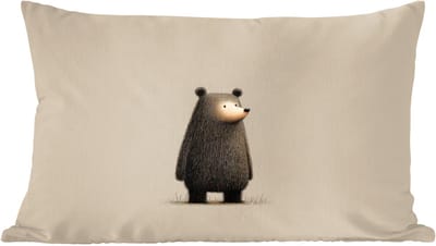 Sierkussens - Kussentjes Woonkamer - 60x40 cm - Beer - Donkerbruin - Minimalistisch