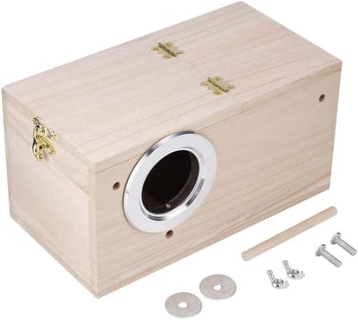 Kweekbox van natuurlijk hout voor vogels - ideaal voor parkieten - nestkastje met kleine opening